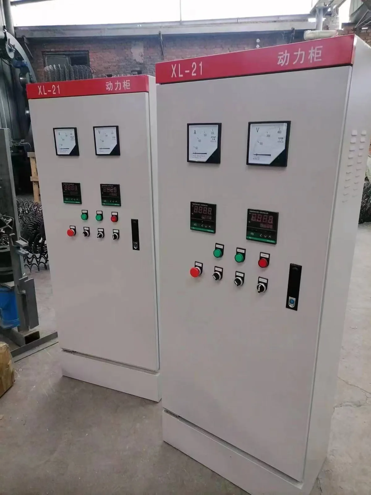 Control cabinets for a flexible auger forming line