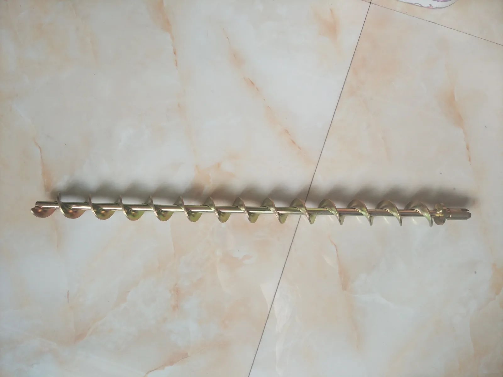 Finished shafted auger with drive-end details Finished shafted auger with drive-end details