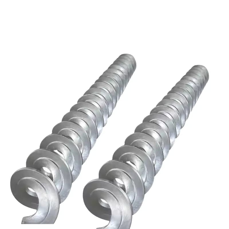 Variable-pitch screw flights bundled for shipment Variable-pitch screw flights bundled for shipment